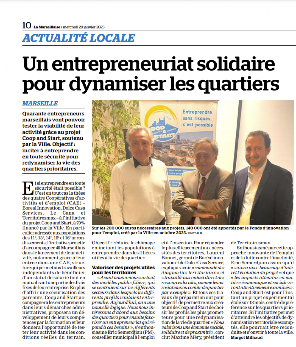 Lancement du projet Coop & Start Au Cloître de Saint Jérome